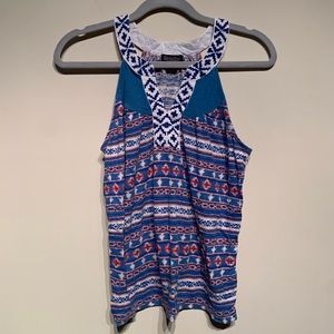 Blue Aztec Tank Top